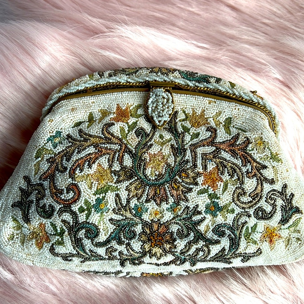 Antique Beaded Handbag Evening Bag Handmade in France OOAK